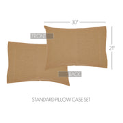 Burlap Natural Standard Pillow Case Set of 2 21x30