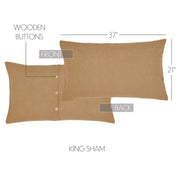 Burlap Natural King Sham 21x37