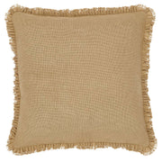 Burlap Natural Fabric Euro Sham w/ Fringed Ruffle 26x26