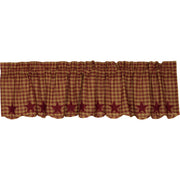 Burgundy Star Scalloped Valance 16x72