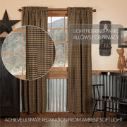 Black Check Scalloped Panel Set of 2 84x40