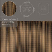 Black Check Scalloped Shower Curtain 72x72