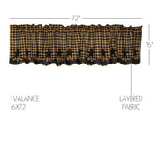 Black Star Scalloped Layered Valance 16x72