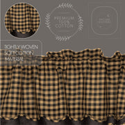 Black Check Scalloped Layered Valance 16x72