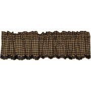 Black Check Scalloped Layered Valance 16x72