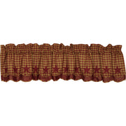 Burgundy Star Scalloped Layered Valance 16x72