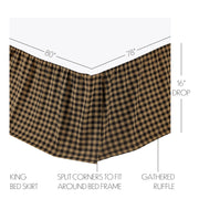 Black Check King Bed Skirt 78x80x16