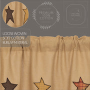 Stratton Burlap Applique Star Prairie Short Panel Set-2 63x36x18