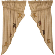 Stratton Burlap Applique Star Prairie Short Panel Set-2 63x36x18