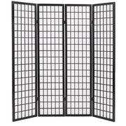 vidaXL Folding 4-Panel Room Divider Japanese Style 63"x66.9" Black