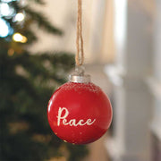 Red Ceramic Peace Ornament (12 Count)