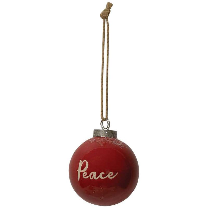 Red Ceramic Peace Ornament
