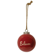 Red Ceramic Believe Ornament (12 Count)