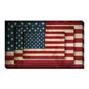 USA Flag Canvas Print Wall Art  2 Piece Set