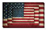 USA Flag Canvas Print Wall Art  2 Piece Set