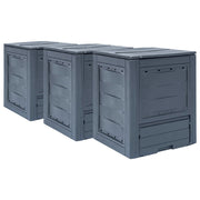 vidaXL Garden Composters 3 pcs Gray 23.6"x23.6"x28.7" 206.1 gal