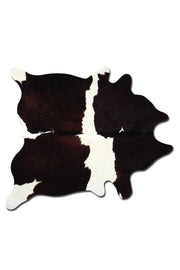 72" x 84" Chocolate and White, Cowhide - Rug