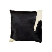 18" x 18" x 5" Black And White Cowhide  Pillow