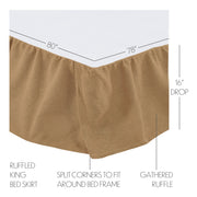 Burlap Natural Ruffled King Bed Skirt 78x80x16