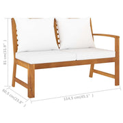 vidaXL 6 Piece Patio Lounge Set with Cushion Cream Solid Acacia Wood