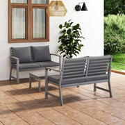 vidaXL 3 Piece Garden Lounge Set with Cushion Solid Acacia Wood Gray