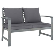 vidaXL 3 Piece Garden Lounge Set with Cushion Solid Acacia Wood Gray