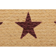 Burgundy Tan Jute Placemat Stencil Stars Set of 6 12x18