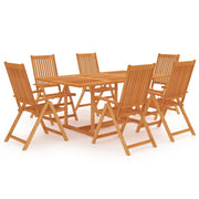 vidaXL 7 Piece Patio Dining Set Solid Teak Wood