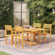 vidaXL 5 Piece Patio Dining Set Solid Teak Wood