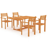 vidaXL 5 Piece Patio Dining Set Solid Teak Wood