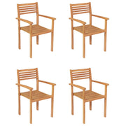 vidaXL 5 Piece Patio Dining Set Solid Teak Wood