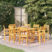 vidaXL 9 Piece Patio Dining Set Solid Teak Wood