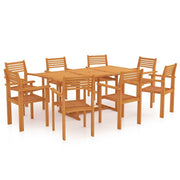 vidaXL 9 Piece Patio Dining Set Solid Teak Wood