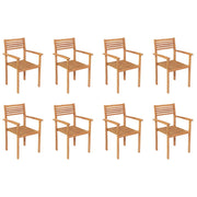 vidaXL 9 Piece Patio Dining Set Solid Teak Wood