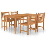 vidaXL 5 Piece Patio Dining Set Solid Teak Wood