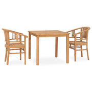 vidaXL 3 Piece Patio Dining Set Solid Teak Wood