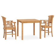 vidaXL 3 Piece Patio Dining Set Solid Teak Wood