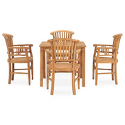 vidaXL 5 Piece Patio Dining Set Solid Teak Wood