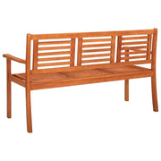 vidaXL 3-Seater Patio Bench with Cushion 59.1" Solid Eucalyptus Wood