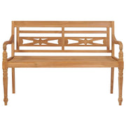 vidaXL Batavia Bench with Gray Cushion 47.2" Solid Teak Wood