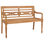 vidaXL Batavia Bench with Cream Cushion 47.2" Solid Teak Wood