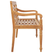 vidaXL Batavia Bench with Cream Cushion 47.2" Solid Teak Wood