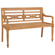 vidaXL Batavia Bench with Red Cushion 47.2" Solid Teak Wood