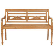 vidaXL Batavia Bench with Red Cushion 47.2" Solid Teak Wood