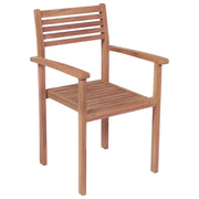 vidaXL Patio Chairs 2 pcs with Blue Cushions Solid Teak Wood