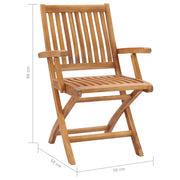 vidaXL Patio Chairs 2 pcs with Green Cushions Solid Teak Wood