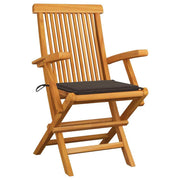 vidaXL Patio Chairs with Taupe Cushions 2 pcs Solid Teak Wood