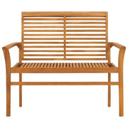 vidaXL Patio Bench with Cream Cushion 44.1" Solid Teak Wood