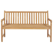 vidaXL Patio Bench with Red Cushion 59.1" Solid Teak Wood