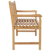 vidaXL Patio Bench with Red Cushion 59.1" Solid Teak Wood